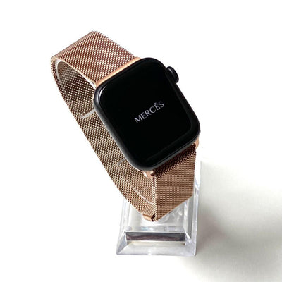 rose gold milanese apple watch band