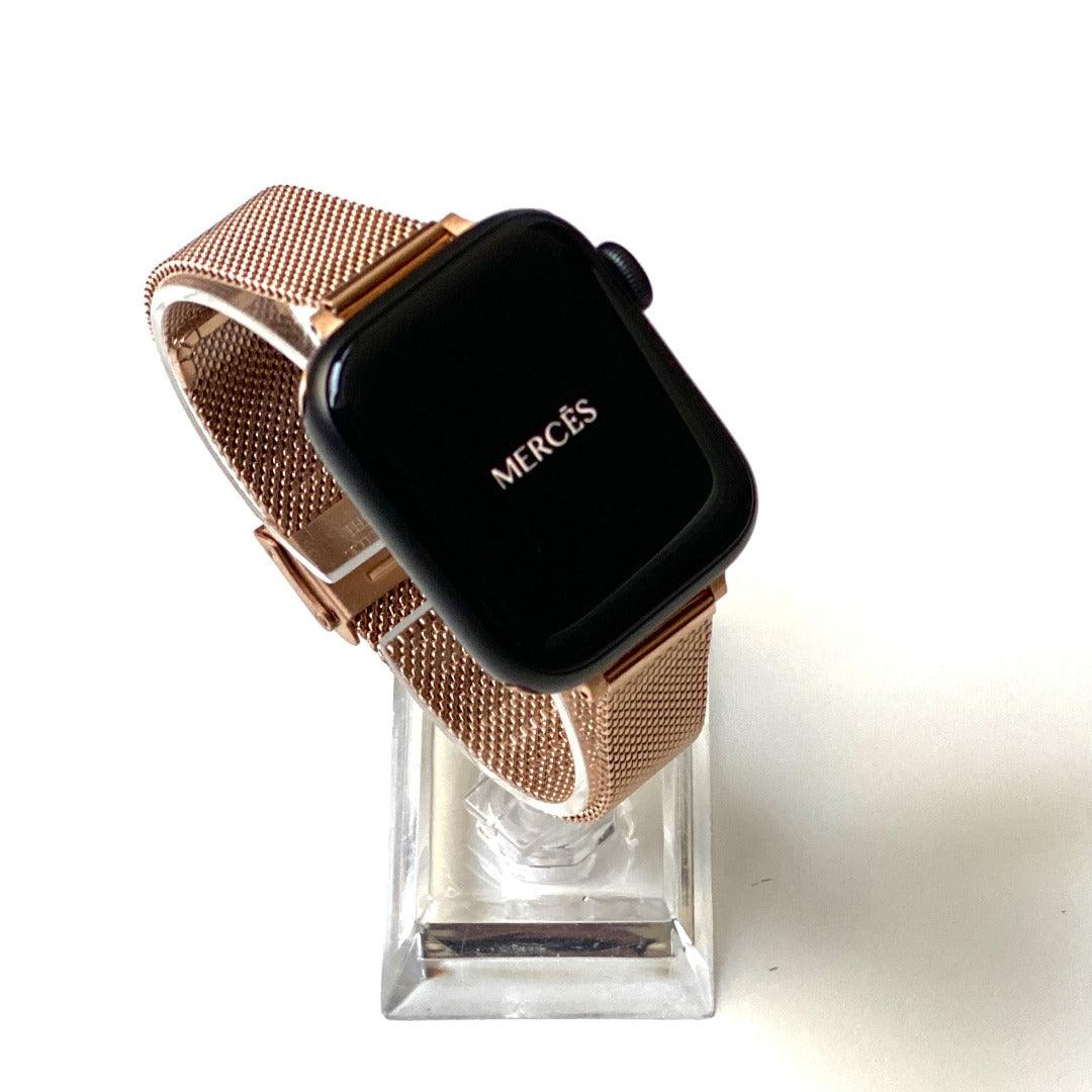 rose gold milanese apple watch band