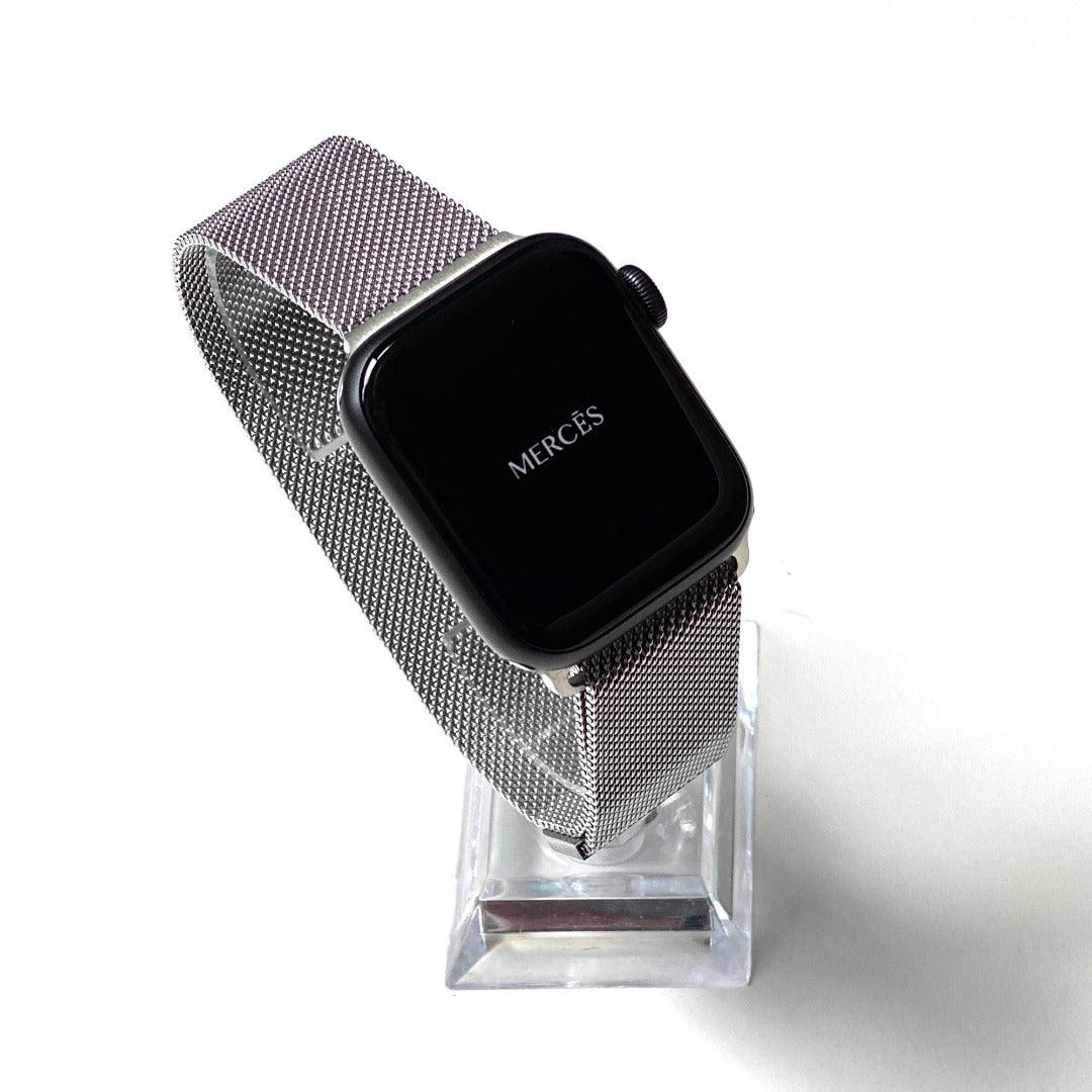 silver milanese apple watch band