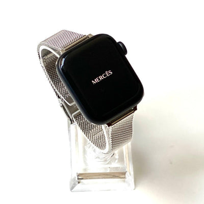 silver milanese apple watch band